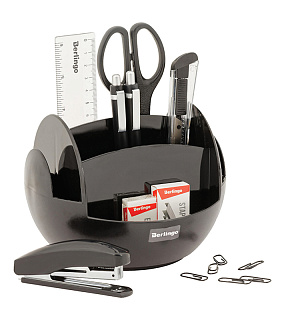 Настольный органайзер Berlingo "FR", 9 предметов, вращающийся, черный