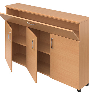 Тумба для школьной доски Мета Мебель, 1270*260*820мм, бук, 4 ящика (ПОД ЗАКАЗ)