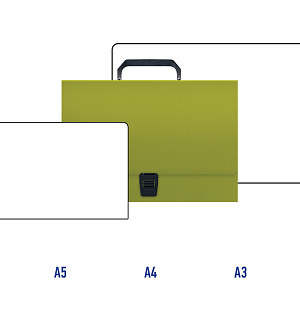 Папка-портфель 1 отделение Berlingo "Color Zone" A4, 330*230*35мм, 1000мкм, салатовая
