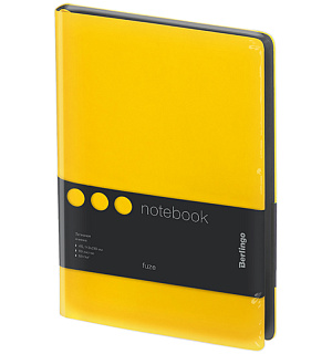Записная книжка А5 80л., кожзам, Berlingo "Fuze", цветной срез, желтый