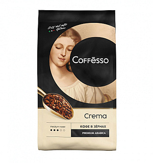 Кофе в зернах COFFESSO "Crema", 1000 г, вакуумная упаковка, 101214