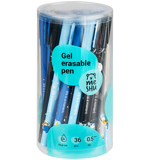 Ручка гелевая стираемая MESHU "Space Adventure" синяя, 0,5мм, корпус ассорти