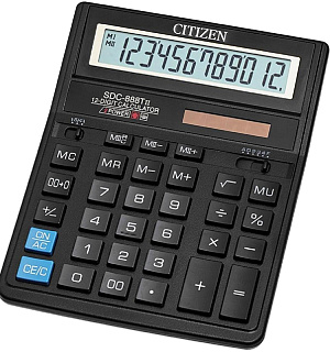Калькулятор настольный ПОЛНОРАЗМЕРНЫЙ CITIZEN бухг.SDC-888TI 12р.DualPower