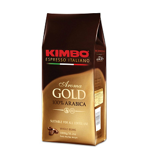 Кофе в зернах KIMBO "Aroma Gold Arabica" (Кимбо "Арома Голд Арабика"), натуральный, 1000 г, вакуумная упаковка