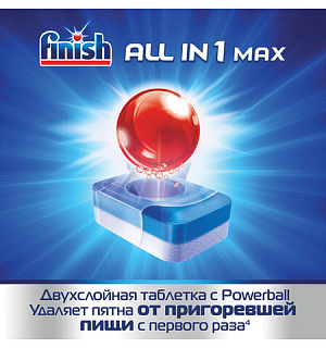 Таблетки для посудомоечных машин 25 шт. FINISH "All in 1", 3025693