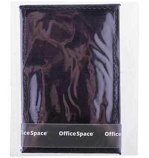 Обложка-карман для карт и пропусков OfficeSpace, 95*65мм, кожа тип 2, ассорти