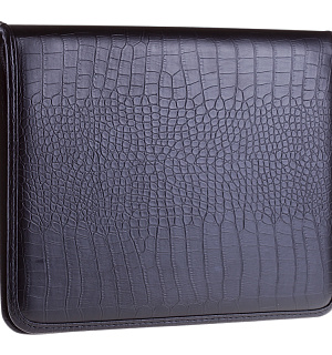 Папка деловая OfficeSpace "Bergamo" кожзам, на молнии, тиснение крокодил