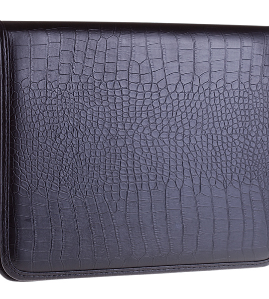 Папка деловая OfficeSpace "Bergamo" кожзам, на молнии, тиснение крокодил