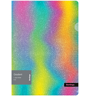 Папка-уголок Berlingo "Gradient", 200мкм, с рисунком, с эффектом блесток, ассорти