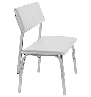 Банкетка со спинкой "Астрид", 1200х470х796 мм, каркас светло-серый, кожзам светло-серый