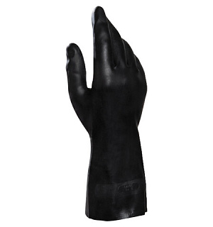 Перчатки латексно-неопреновые MAPA Technic/UltraNeo 401, хлопчатобумажное напыление, размер 9 (L), черные