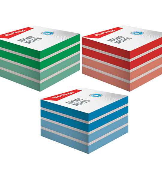 Блок для записи на склейке Berlingo "Megatop" 9*9*4,5см, цветной