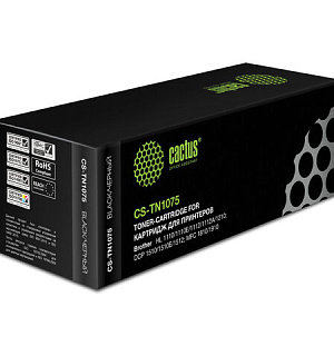 Картридж лазерный CACTUS (CS-TN1075) для BROTHER HL-1110R/DCP-1512R/MFC-1815R, ресурс 1000 стр.