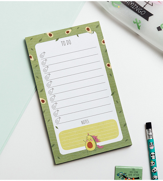 Блок для записей (To Do list) MESHU 10,0*17,0см, 50л., "Avocado", на склейке