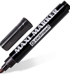 Маркер перманентный универсальный ЧЕРНЫЙ CENTROPEN "Maxi Marker", 2-4 мм, 8936, 5 8936 0112