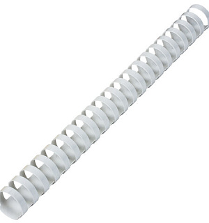 Пружины пластиковые для переплета, КОМПЛЕКТ 50 шт., 25 мм (для сшивания 181-200 л.), белые, BRAUBERG, 530929