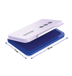 Штемпельная подушка Berlingo, 105*73мм, синяя, металлическая