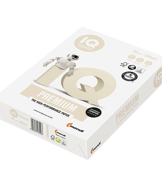 Бумага IQ "Premium" А4, 90г/м2, 500л., 172%