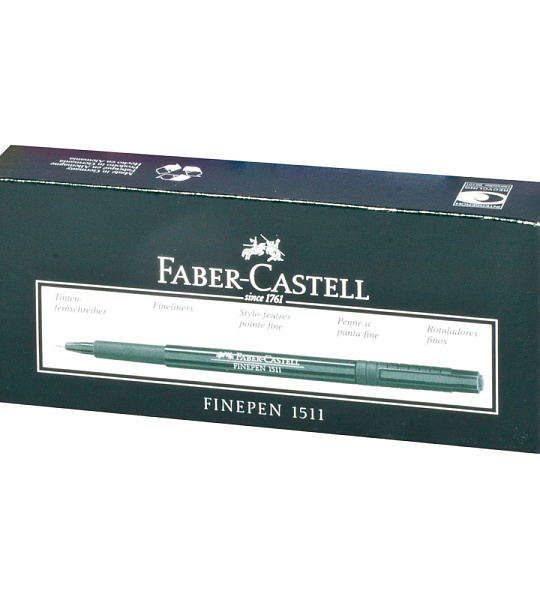 Ручка капиллярная Faber-Castell "Finepen 1511" черная, 0,4мм