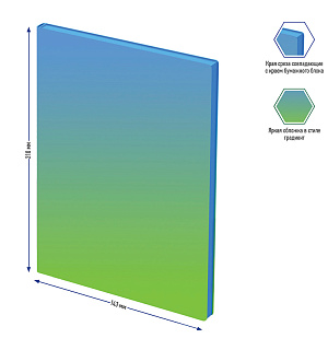 Записная книжка А5 80л., кожзам, Berlingo "Radiance", черный срез, голубой/зеленый градиент