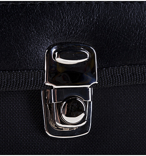 Портфель OfficeSpace "Pelso", ткань, черный, 2 отделения, метал. замок