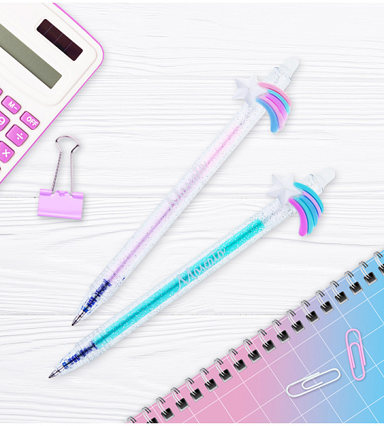 Ручка гелевая стираемая автоматическая MESHU "Cute Star" синяя, 0,5мм, корпус ассорти