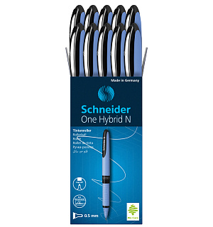 Ручка-роллер Schneider "One Hybrid N" черная, 0,7мм, игольчатый пишущий узел, одноразовая
