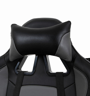 Кресло компьютерное BRABIX "GT Racer GM-100", две подушки, экокожа, черное/серое, 531926