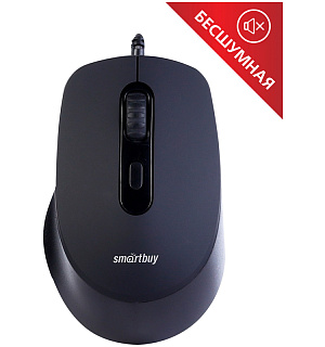 Мышь Smartbuy ONE 265-K, беззвучная, черный, 4btn+Roll