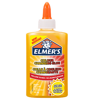 Клей для слаймов Elmers "Color Changing Glue", 147мл, для слаймов, меняющ. цвет, желтый-красный, непрозрачный