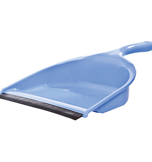 Совок для мусора OfficeClean, низкая ручка, с резиновой кромкой, ширина 23см, пластик, голубой