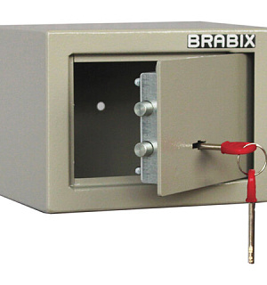 Сейф мебельный BRABIX "D-14m", 145х200х150 мм, 3 кг, ключевой замок, крепление к стене, 291160