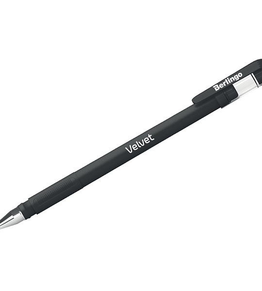 Ручка гелевая Berlingo "Velvet" черная, 0,5мм, прорезиненный корпус
