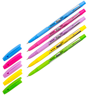 Ручка шариковая Berlingo "Blitz Pro" синяя, 0,7мм, грип, корпус ассорти