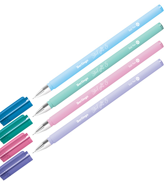 Ручка шариковая Berlingo "Starlight S" синяя, 0,5мм, корпус ассорти пастель