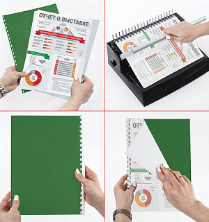 Обложки картонные для переплета, А4, КОМПЛЕКТ 100 шт., тиснение под кожу, 230 г/м2, зеленые, BRAUBERG, 530949