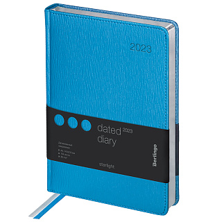 Ежедневник датированный 2023г., А5, 184л., кожзам, Berlingo "Starlight", сер. срез, голубой
