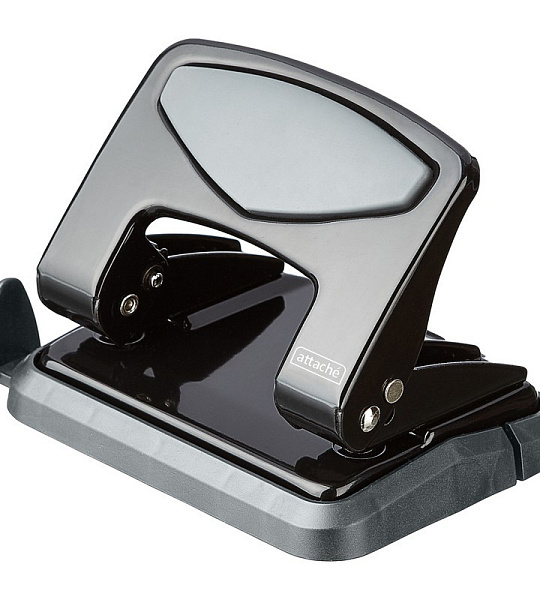 Дырокол Attache до 25 листов, с блокиратором, металлич., чёрный