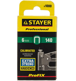 Скобы для степлера закал., тип 140, 6мм, 1000 шт STAYER 31610-06