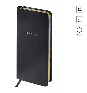 Еженедельник недатированный, карманный, 64л., кожзам, OfficeSpace "Windsor ", черный, зол. срез