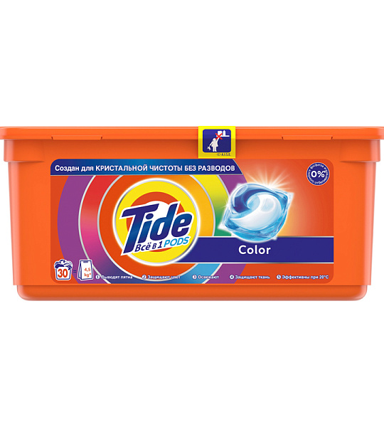 Капсулы для машинной стирки Tide "Color", 3в1 Pods, 30шт.*24,8г 8001090758491 (ПОД ЗАКАЗ)