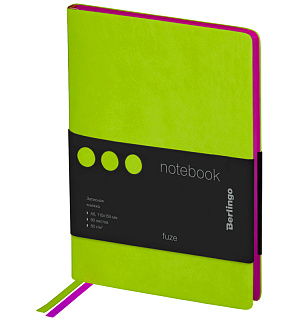 Записная книжка А6 80л., кожзам, Berlingo "Fuze", цветной срез, салатовый