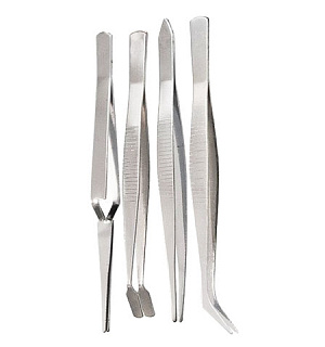 Набор пинцетов из нержавеющей стали, 4 предмета, SPARTA, блистер, 914845