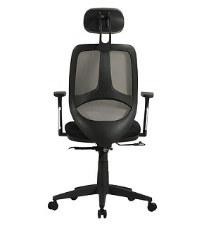 Кресло BRABIX "Saturn ER-400", с подголовником, комбинированное, черное/серое, 530871