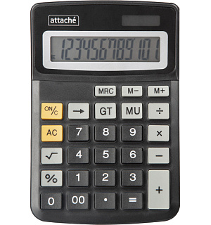 Калькулятор настольный КОМПАКТНЫЙ Attache ATC-111-12C 12-ти разрядныйчерн