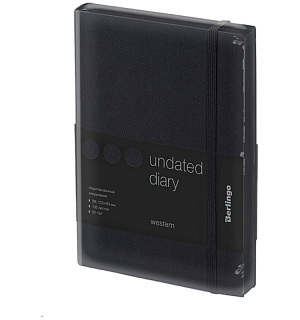 Ежедневник недатир. В6, 136л., кожзам, Berlingo "Western", с резинкой, черный