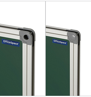 Доска магнитно-меловая OfficeSpace, 90*120см, алюминиевая рамка, полочка