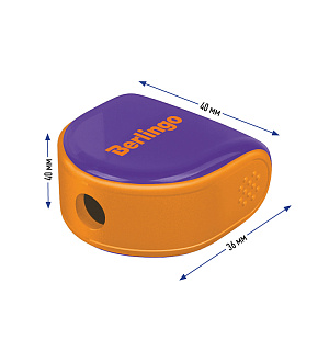 Точилка пластиковая Berlingo "Fuze Ergo" 1 отверстие, контейнер, ассорти, блистер, европодвес