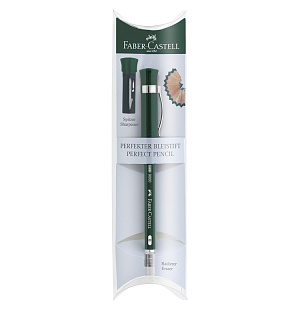 Карандаш ч/г Faber-Castell "Castell 9000" B, заточ., с ластиком и колпачком-точилкой, пластиковый футляр