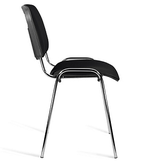 Стул STAFF "Iso Lite CF-008", хром, кожзам черный (Z-11), 532567